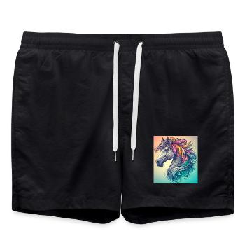 horse - Swim Trunks - black - Front - AI Model Male 185 light (185cm)