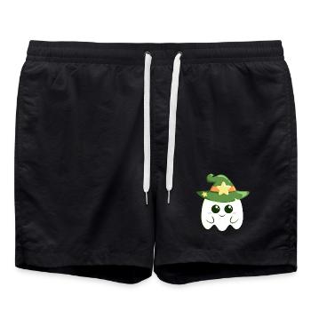 Süßer Geist für Halloween verkleidet als Hexe - Badeshorts - Schwarz - Vorne - AI Model Male 185 light (185cm)