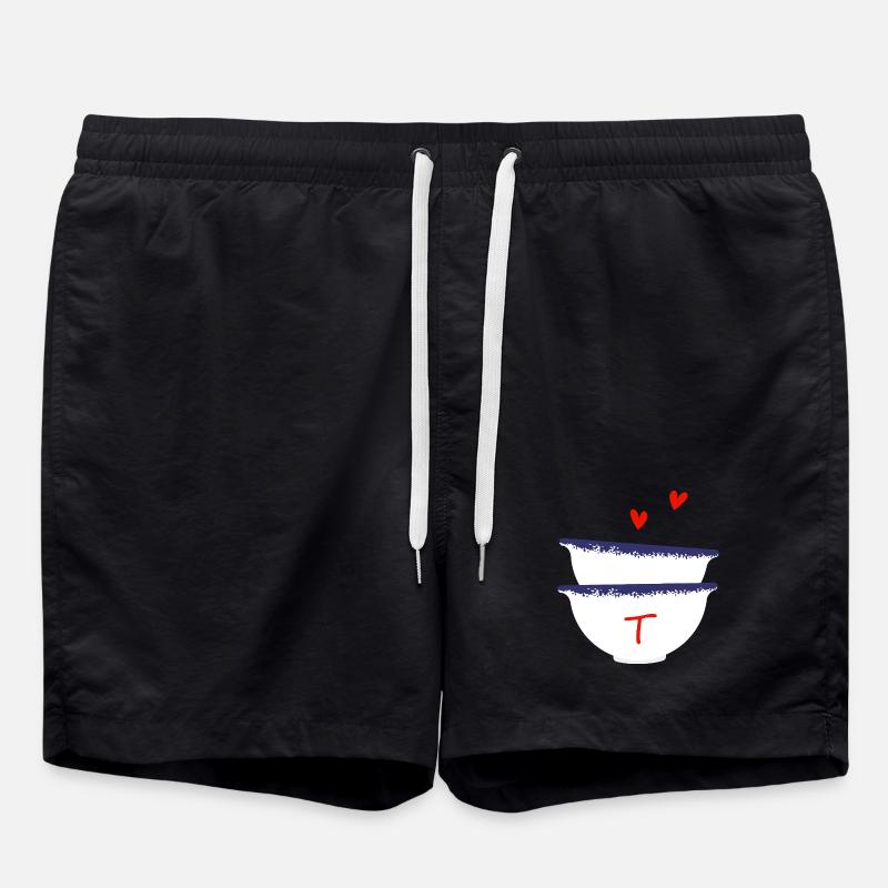 Letter t Breton bowls - Swim Trunks - black