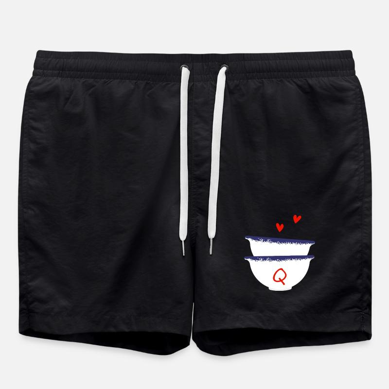 Lettre q bols breton - Short de bain - noir