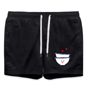 Lettre v bols breton - Short de bain - noir - Devant - AI Model Male 185 light (185cm)