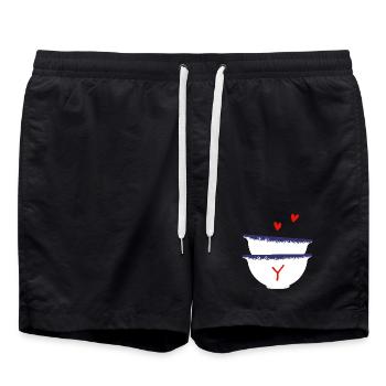 Lettre y bols breton - Short de bain - noir - Devant - AI Model Male 185 light (185cm)