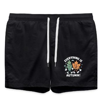 Alles ist Herbst. Schöner Herbst. Ernteherbst. - Badeshorts - Schwarz - Vorne - AI Model Male 185 light (185cm)