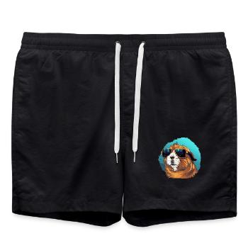 Cochon d’Inde décontracté avec lunettes de soleil - Short de bain - noir - Devant - AI Model Male 185 light (185cm)
