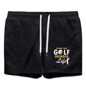 Living That Golf Grandpa Life Funny Senior Style - Badeshorts - Schwarz - Vorne - AI Model Male 185 light (185cm)