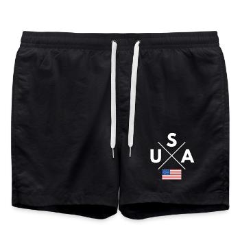 USA Cross Logo - Swim Trunks - black - Front - AI Model Male 185 light (185cm)