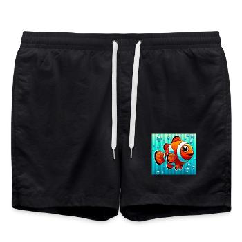 Clownfisch - Badeshorts - Schwarz - Vorne - AI Model Male 185 light (185cm)