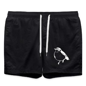 Bird white - Swim Trunks - black - Front - AI Model Male 185 light (185cm)