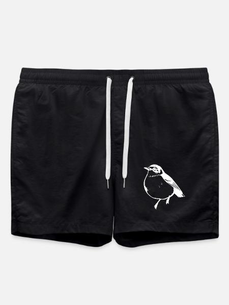 Bird white - Swim Trunks - black