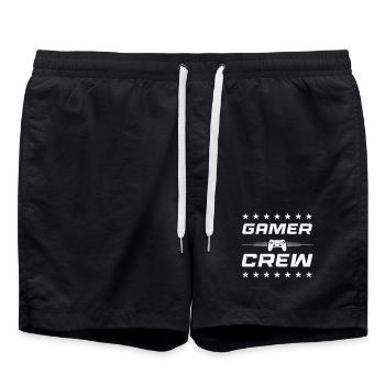 Logo Gamer Crew imprimé - Short de bain - noir - Devant - AI Model Male 185 light (185cm)