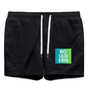 Bouldern Gradient Typo - Badeshorts - Schwarz - Vorne - AI Model Male 185 light (185cm)