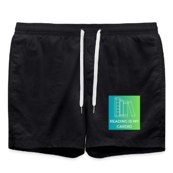 Lesen ist mein Cardio - Badeshorts - Schwarz - Vorne - AI Model Male 185 light (185cm)