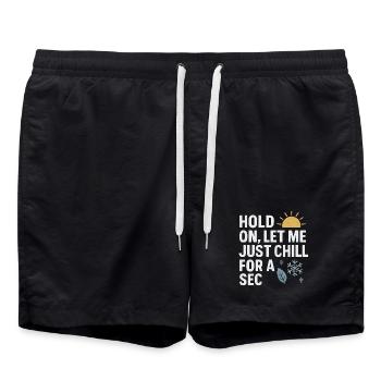 Hold On Let Me Chill For A Sec, drôle de dicton - Short de bain - noir - Devant - AI Model Male 185 light (185cm)
