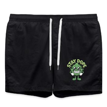 Stay D*pe - Mèmes Amusants Sur Le Cannabis - Short de bain - noir - Devant - AI Model Male 185 light (185cm)