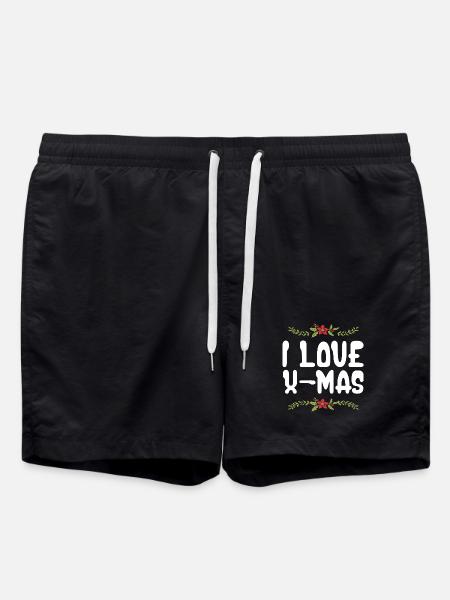 I love Xmas Christmas - Swim Trunks - black