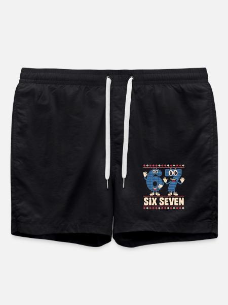 6 7 Sechs Sieben Meme – Weihnachten Kids Gaming - Badeshorts - Schwarz
