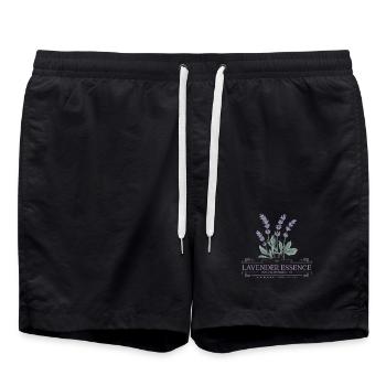 Lavendel Vintage - Badeshorts - Schwarz - Vorne - AI Model Male 185 light (185cm)