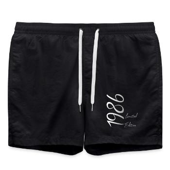 1986 Édition Limitée – Vintage Birthday Rétro - Short de bain - noir - Devant - AI Model Male 185 light (185cm)