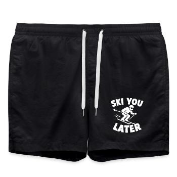Ski You Later – Skier Spruch - Short de bain - noir - Devant - AI Model Male 185 light (185cm)