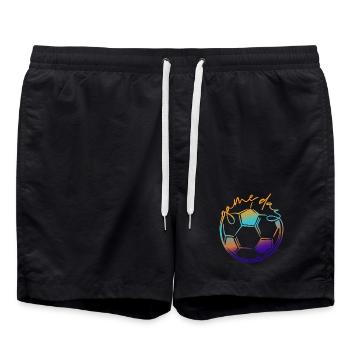 Jour de match | Footballeur - Short de bain - noir - Devant - AI Model Male 185 light (185cm)