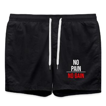 Fight Forge : Pas de douleur Pas de Gagne Motivation Fitness - Short de bain - noir - Devant - AI Model Male 185 light (185cm)