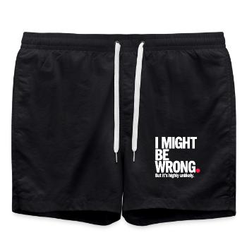 Might Be Wrong But Highly Unlikely Besserwisser - Badeshorts - Schwarz - Vorne - AI Model Male 185 light (185cm)