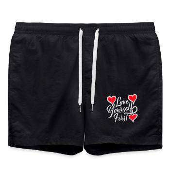 Aimez-vous d’abord Aimez-vous de soi Prenez soin de vous - Short de bain - noir - Devant - AI Model Male 185 light (185cm)