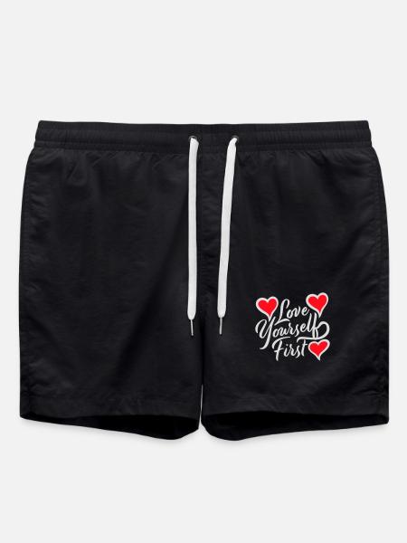 Love Yourself First Self-Love Self-Care - Swim Trunks - black