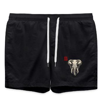 Éléphant asiatique - Short de bain - noir - Devant - AI Model Male 185 light (185cm)