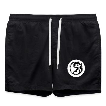 Der Weg zur Mitte - Taiji Training - Badeshorts - Schwarz - Vorne - AI Model Male 185 light (185cm)