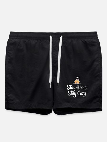 Stay Home Stay Cozy House Coziness - Swim Trunks - black