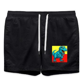 dinosaure - Short de bain - noir - Devant - AI Model Male 185 light (185cm)