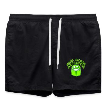 Weird Teachers Build Character Lustiger Lehrer - Badeshorts - Schwarz - Vorne - AI Model Male 185 light (185cm)