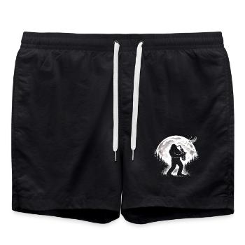 Bigfoot Saxophonist - Badeshorts - Schwarz - Vorne - AI Model Male 185 light (185cm)