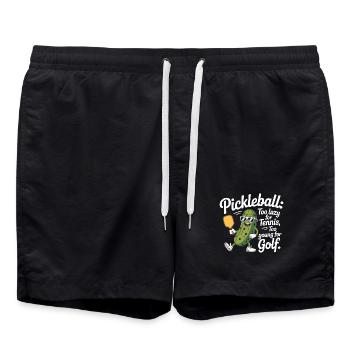 Joueur de pickleball trop paresseux pour le tennis pickleball - Short de bain - noir - Devant - AI Model Male 185 light (185cm)