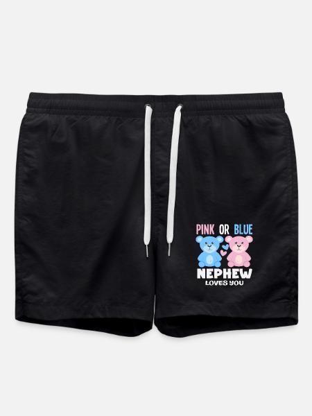 Pink Oder Blau Neffe Liebt Dich - Badeshorts - Schwarz