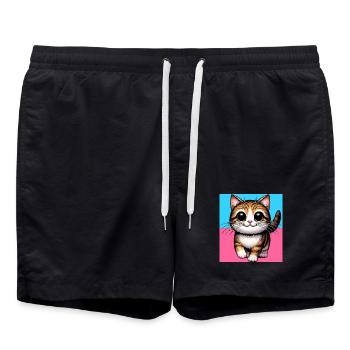 cat - Swim Trunks - black - Front - AI Model Male 185 light (185cm)
