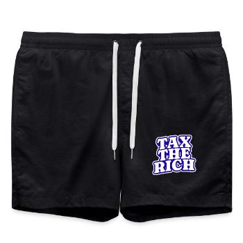 Taxer les riches - Short de bain - noir - Devant - AI Model Male 185 light (185cm)