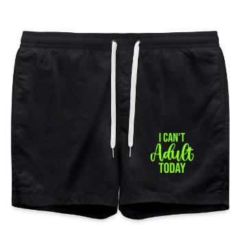 Je ne peux pas parler d’adulte aujourd’hui Drôle de Dicton-Adulte Logo - Short de bain - noir - Devant - AI Model Male 185 light (185cm)