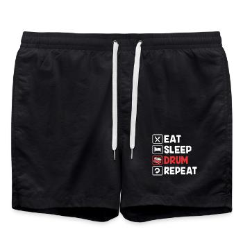 Schlagzeug Schlagzeuger Drumsticks - Badeshorts - Schwarz - Vorne - AI Model Male 185 light (185cm)