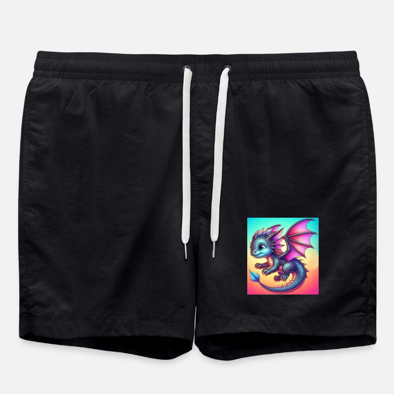 Drache - Badeshorts - Schwarz