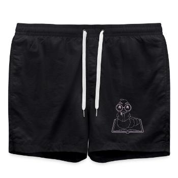 Silhouette de nerd de lecteur minimaliste - Short de bain - noir - Devant - AI Model Male 185 light (185cm)