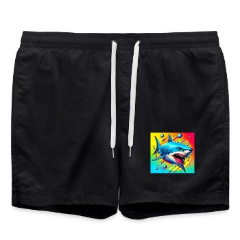 Requin - Short de bain - noir - Devant - AI Model Male 185 light (185cm)