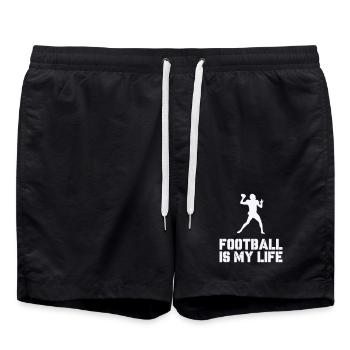 Silhouette du football, c’est ma vie - Short de bain - noir - Devant - AI Model Male 185 light (185cm)