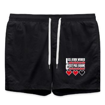 Les jeux vidéo ont ruiné ma vie humour gamer - Short de bain - noir - Devant - AI Model Male 185 light (185cm)
