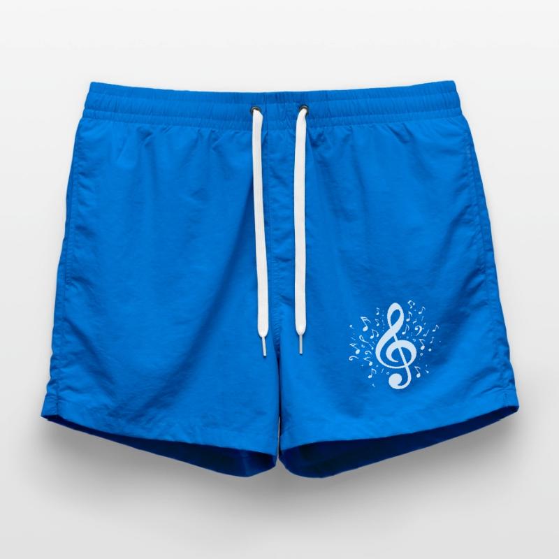 Exploding clef with notes Swim Trunks