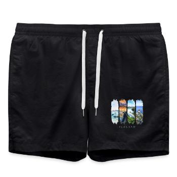 Voyage de vacances en Islande – Islande Nature & Aurores Boréales - Short de bain - noir - Devant - AI Model Male 185 light (185cm)
