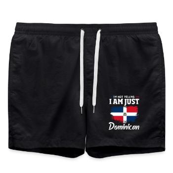 Dominican Republic Flag Dom Rep Pride - Swim Trunks - black - Front - AI Model Male 185 light (185cm)