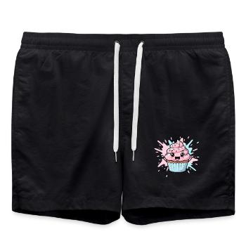 Illustration de cupcakes Kawaii - Short de bain - noir - Devant - AI Model Male 185 light (185cm)
