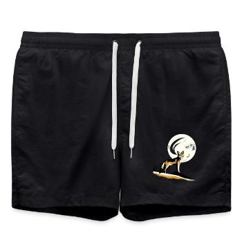 Schakal im Mondlicht - Badeshorts - Schwarz - Vorne - AI Model Male 185 light (185cm)